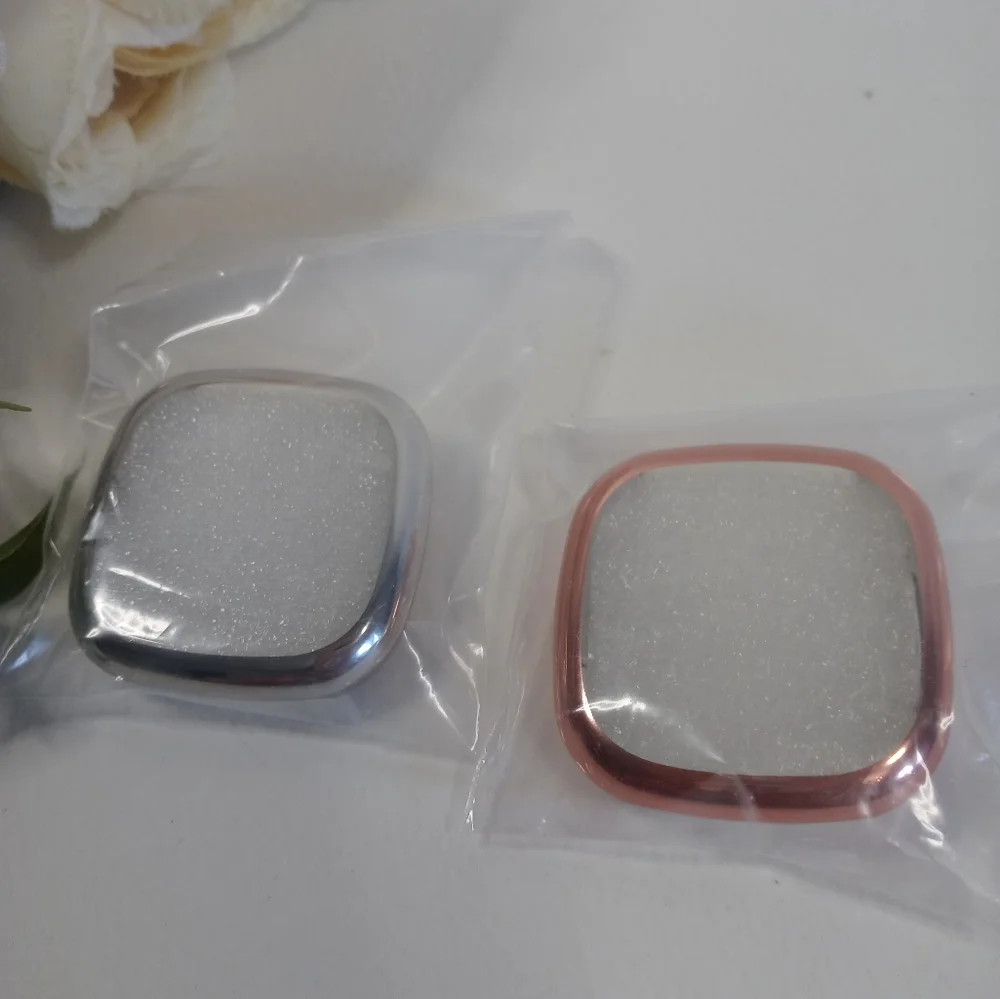 2 pack Cases for Fitbit Versa 3, Silver and Rose Gold. Versa 3 Smart Watch cases